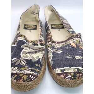 Tommy Bahama Womens Espadrille Slip-On Shoes Size 11 Canvas With Jute Sole